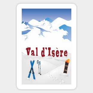 Ski Val d’Isere, French Alps, Ski Poster Sticker